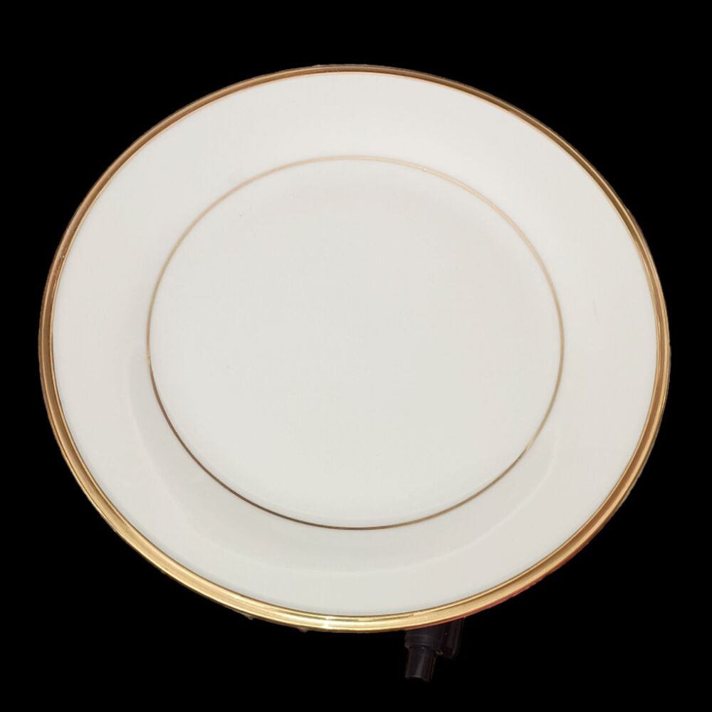 Vintage Lenox 8" Appetizer Plate Cream with Gold Trim External Edge